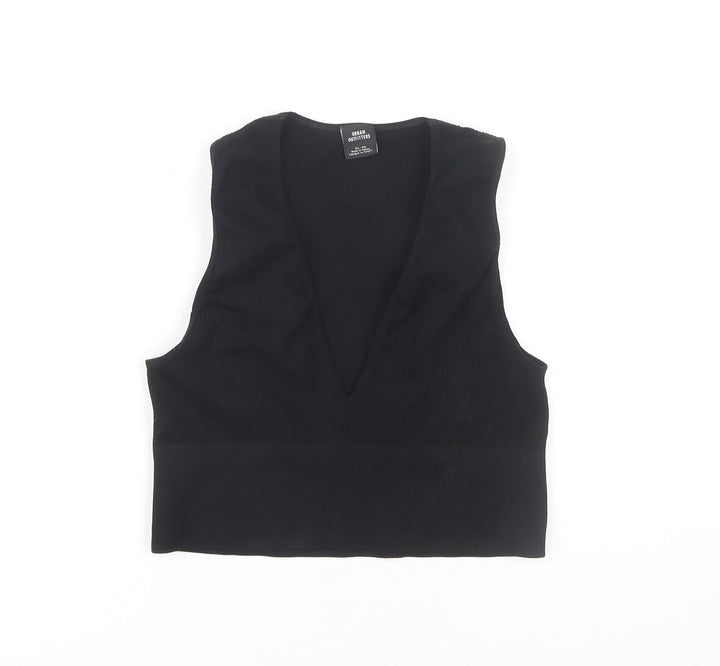 Urban Outfitters Women's Black V-Neck Tank - XL