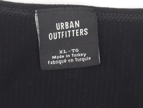 Urban Outfitters Women's Black V-Neck Tank - XL