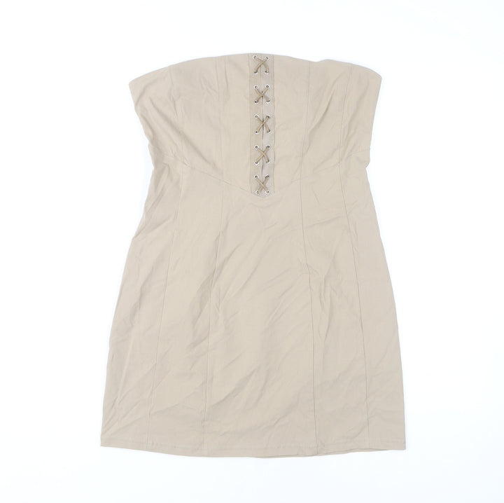 Urban Outfitters Women's Beige Strapless Short Dress M