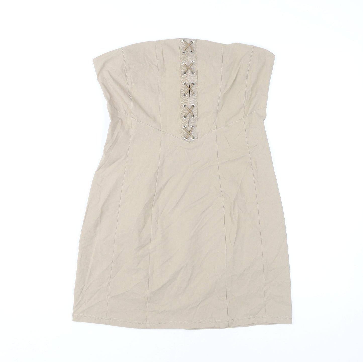 Urban Outfitters Women's Beige Strapless Short Dress M