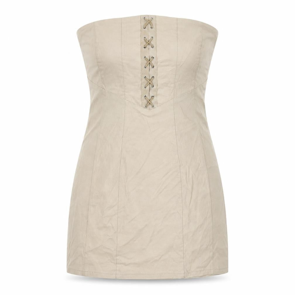 Urban Outfitters Women's Beige Strapless Short Dress M