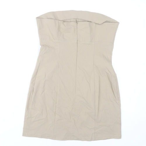 Urban Outfitters Women's Beige Strapless Short Dress M