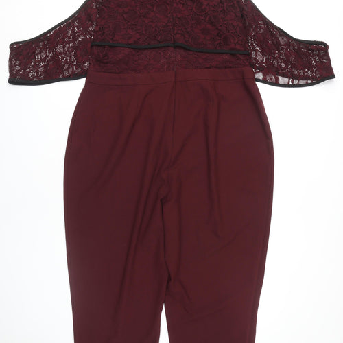 ASOS Women's Red Lace Jumpsuit, Size 18, Party Style
