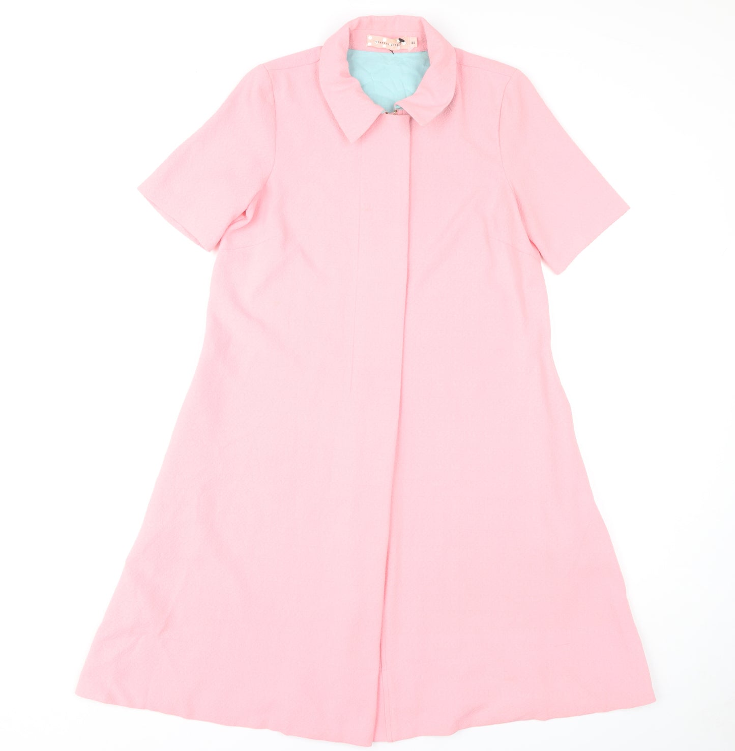 Traffic People Pink Collared Shift Dress XS Women
