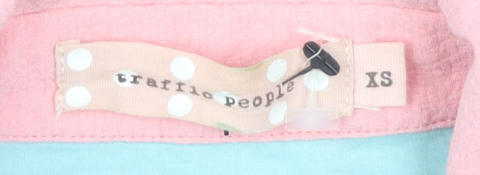 Traffic People Pink Collared Shift Dress XS Women