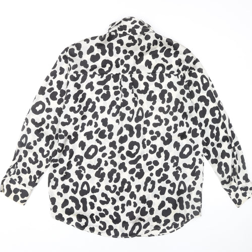 Zara Women's Animal Print Button-Up Shirt - Size 12