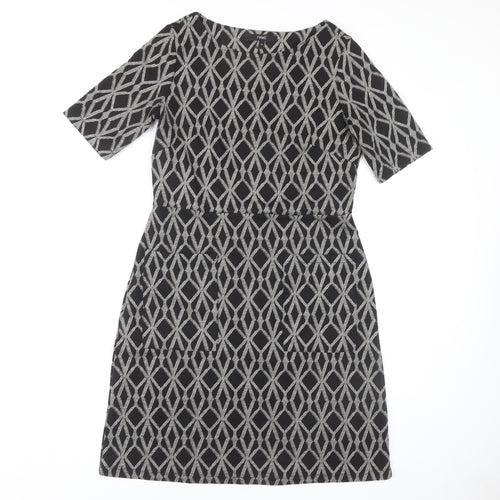 Next Women's Black Sheath Dress Size 12 Half Sleeve