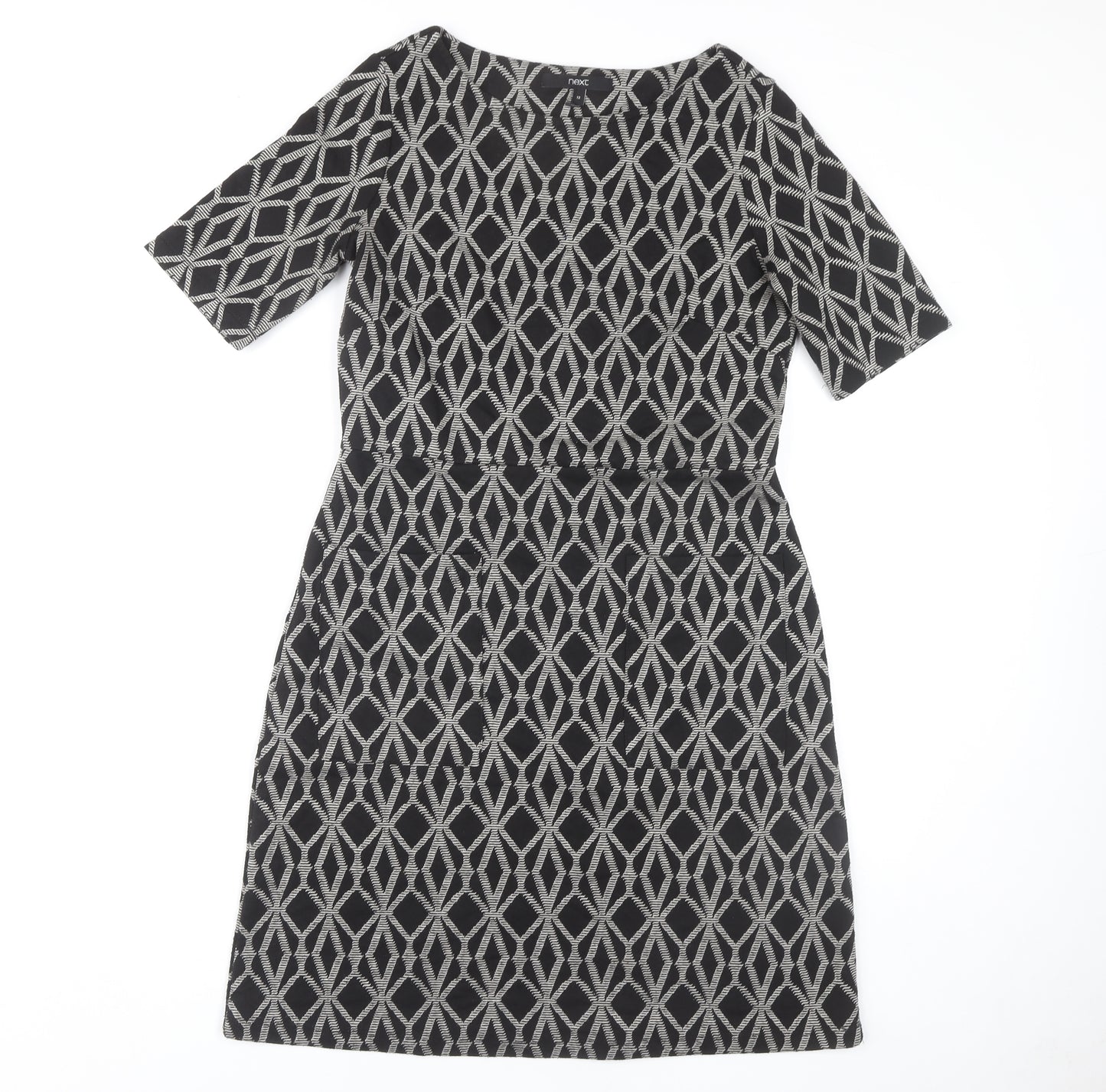 Next Women's Black Sheath Dress Size 12 Half Sleeve