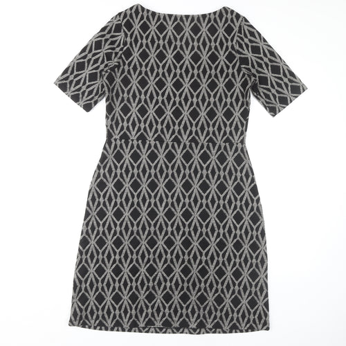 Next Women's Black Sheath Dress Size 12 Half Sleeve
