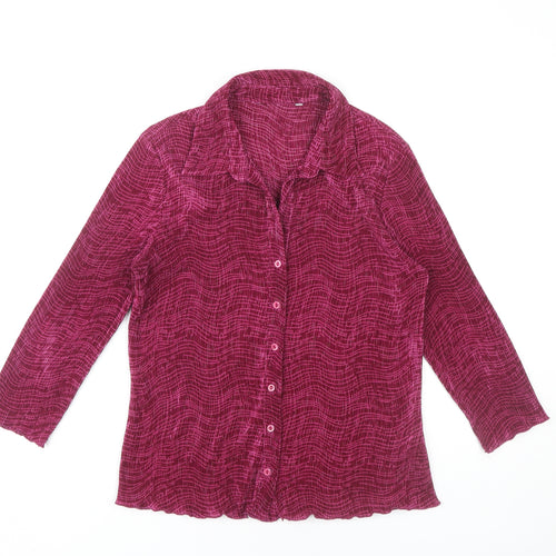 BHS Women's Red Long Sleeve Blouse, Size 14