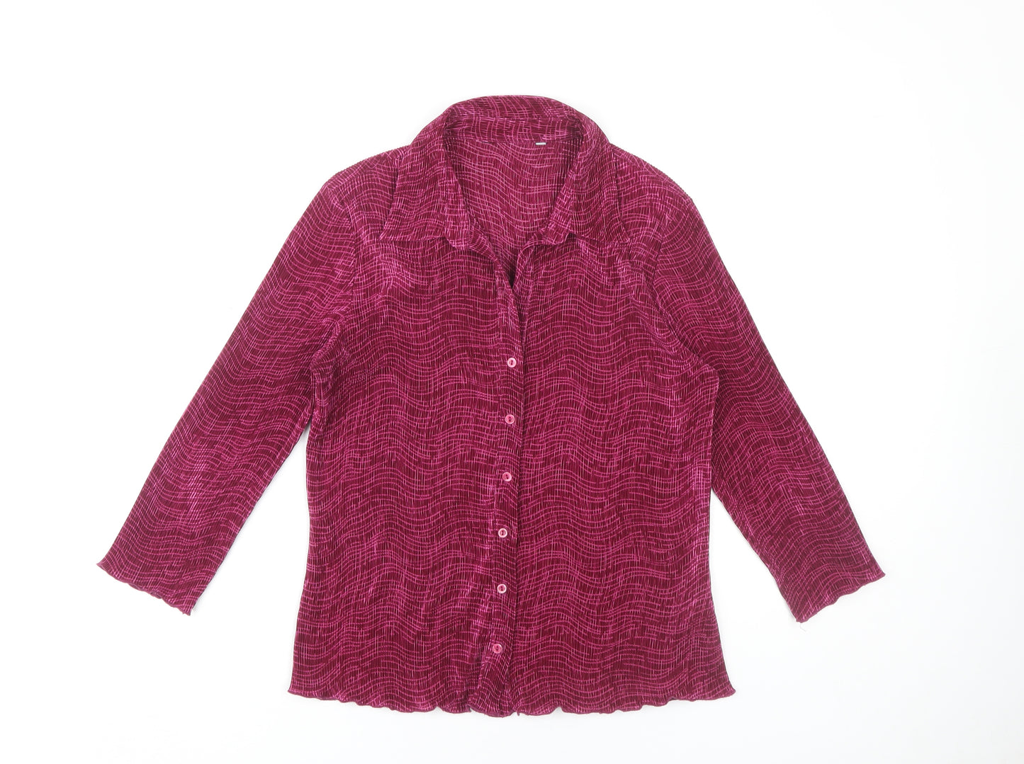 BHS Women's Red Long Sleeve Blouse, Size 14