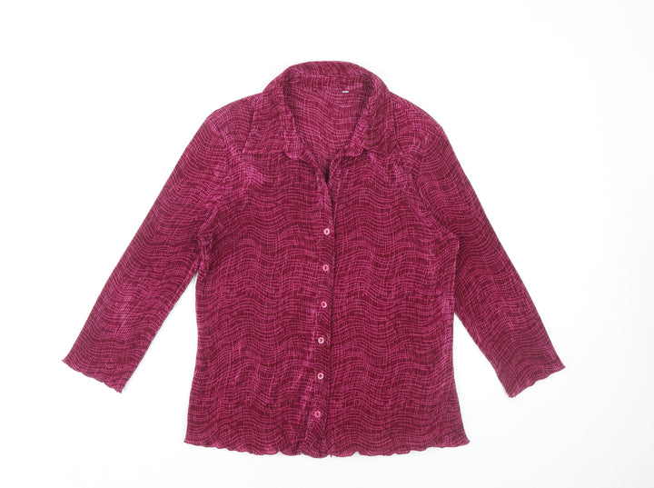BHS Women's Red Long Sleeve Blouse, Size 14