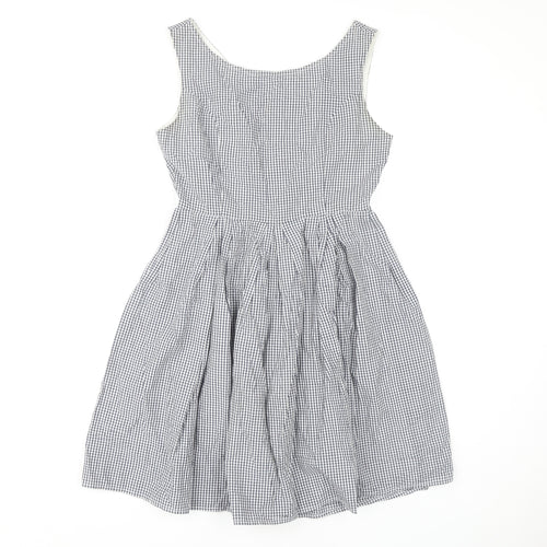 Fever London Women's Grey Check A-Line Dress Size 8
