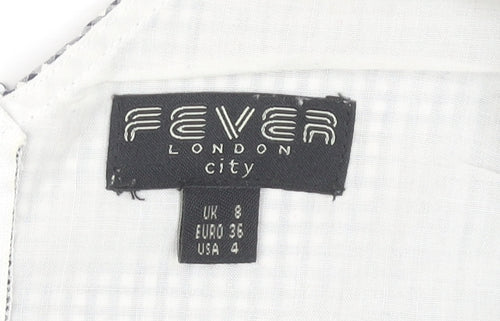Fever London Women's Grey Check A-Line Dress Size 8