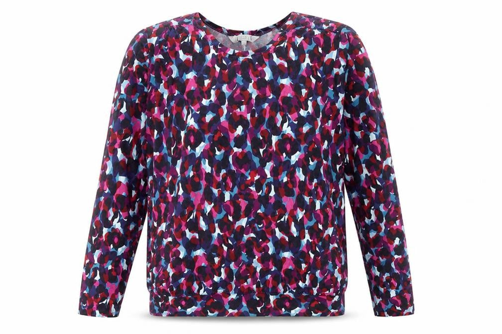 Front view of Country Collection Floral Jersey Top - Women's, size 10