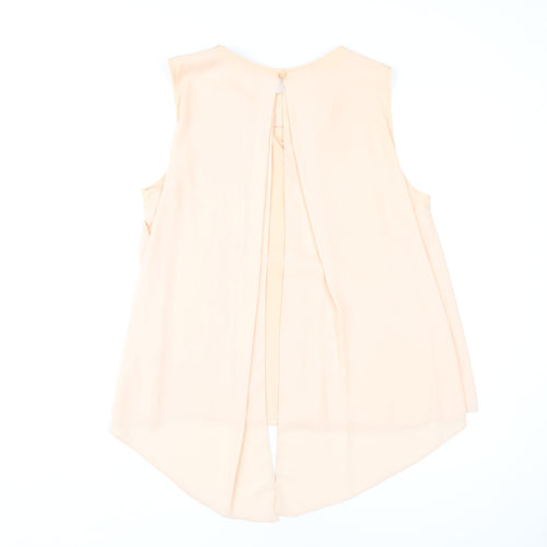 New Look Women's Beige Beaded Sleeveless Blouse 12