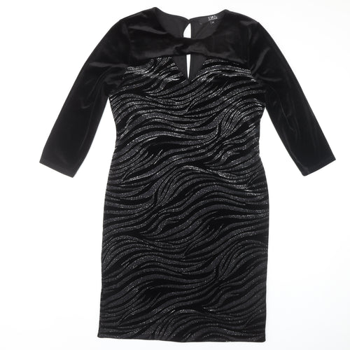 Star by Julien Macdonald Women's Black Glitter Bodycon Dress