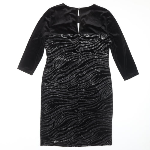Star by Julien Macdonald Women's Black Glitter Bodycon Dress