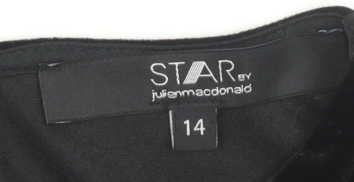 Star by Julien Macdonald Women's Black Glitter Bodycon Dress