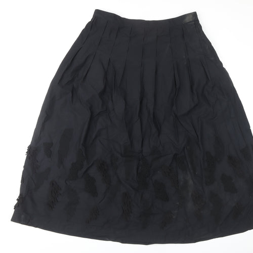 Marks and Spencer Women's Black Midi Pleated Skirt Size 14