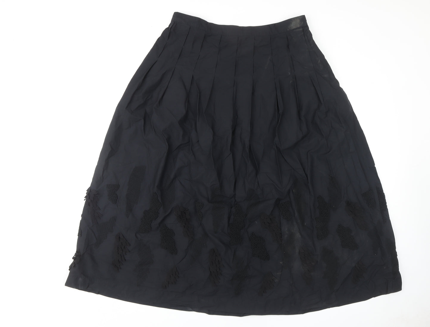 Marks and Spencer Women's Black Midi Pleated Skirt Size 14
