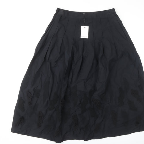 Marks and Spencer Women's Black Midi Pleated Skirt Size 14
