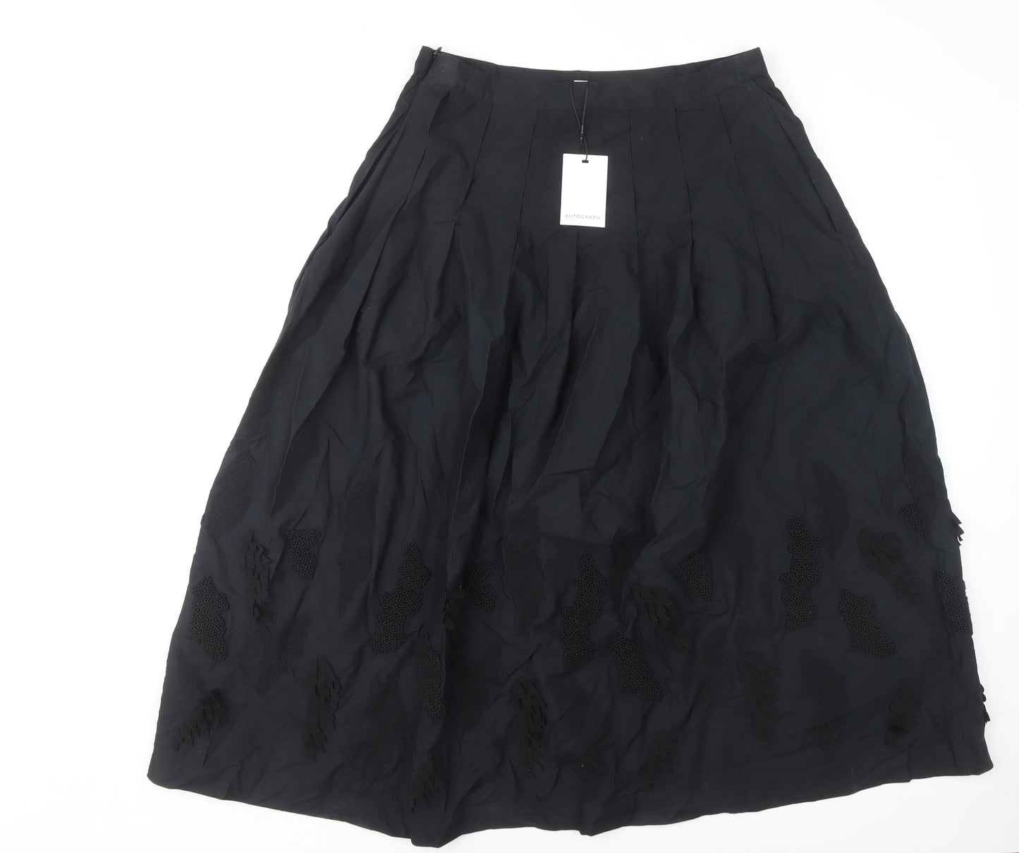 Marks and Spencer Women's Black Midi Pleated Skirt Size 14