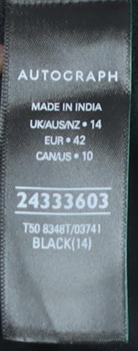 Marks and Spencer Women's Black Midi Pleated Skirt Size 14