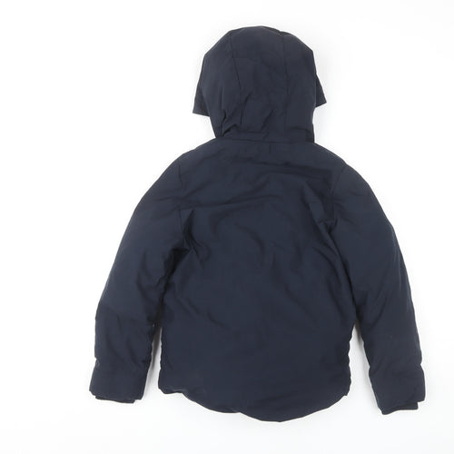 Next Boys Blue Puffer Jacket 7 Years - Hooded & Lined