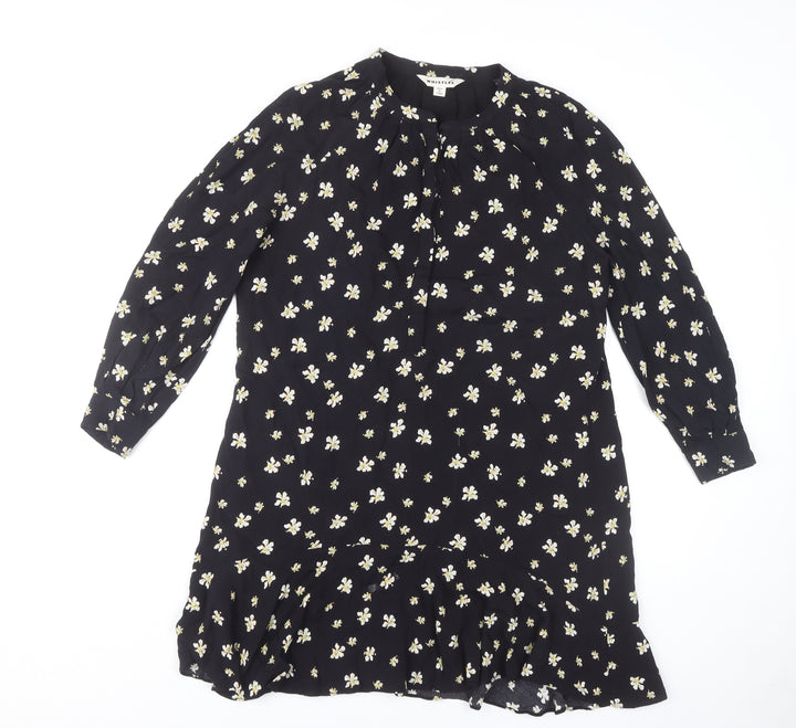 Whistles Black Floral Women's Dress, Size 10