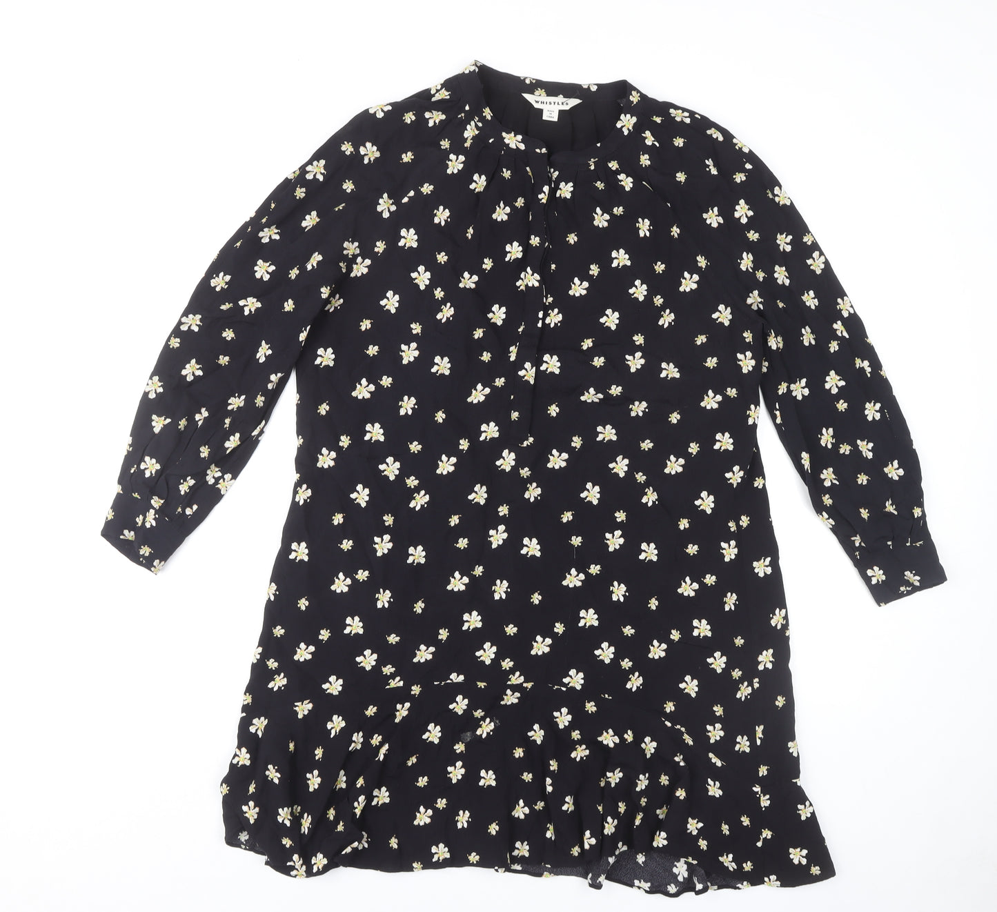 Whistles Black Floral Women's Dress, Size 10
