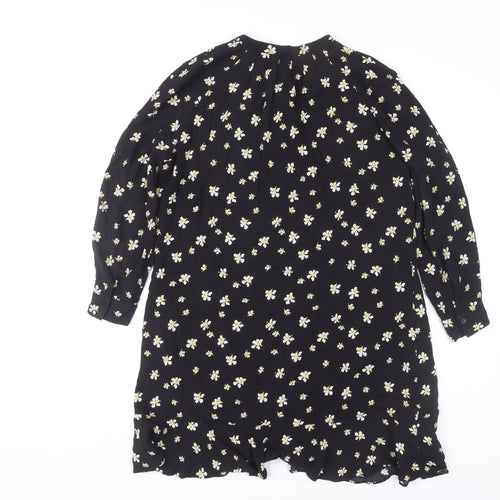 Whistles Black Floral Women's Dress, Size 10