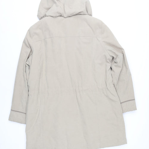 Bonmarché Women's Beige Rain Coat Medium Long Hooded