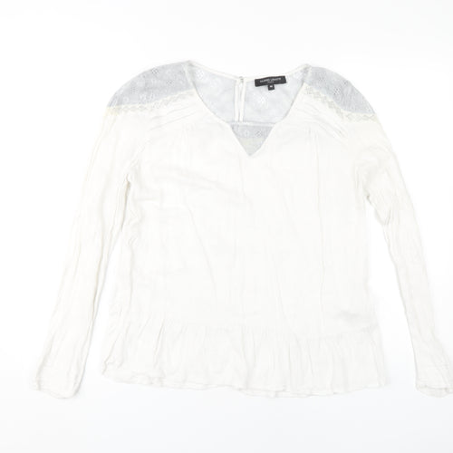Galeries Lafayette Women's White Lace Tunic Top, Size 12