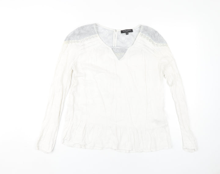 Galeries Lafayette Women's White Lace Tunic Top, Size 12