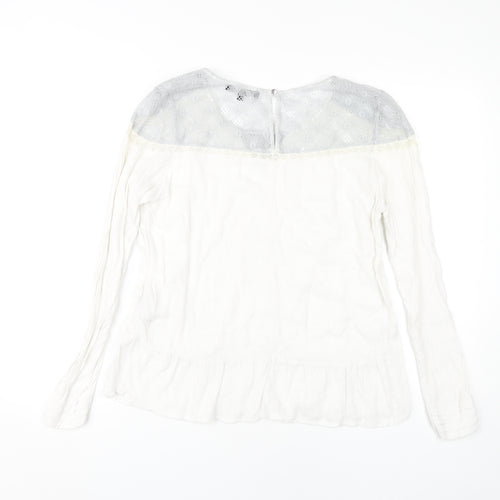 Galeries Lafayette Women's White Lace Tunic Top, Size 12
