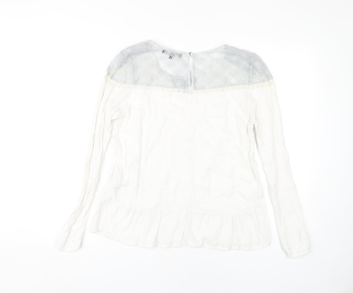 Galeries Lafayette Women's White Lace Tunic Top, Size 12