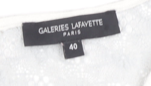 Galeries Lafayette Women's White Lace Tunic Top, Size 12