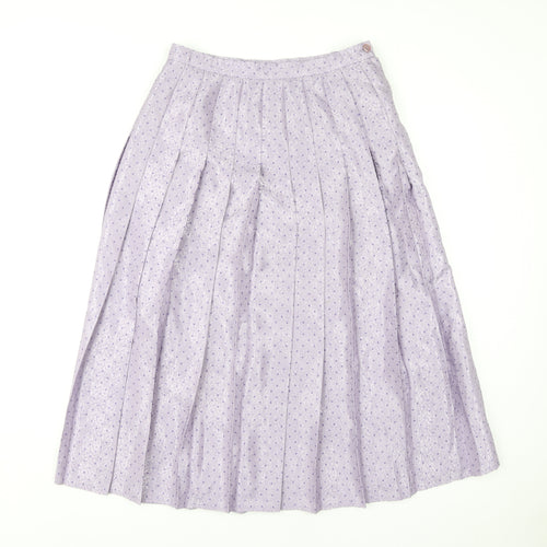 Country Casuals Women's Purple Pleated Midi Skirt Size 14