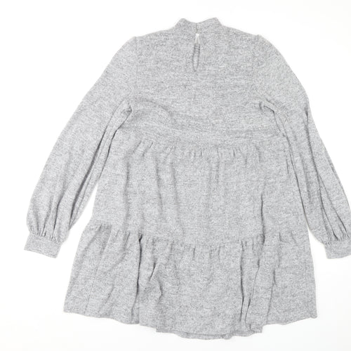 New Look Women's Grey Shift Dress - Size 8