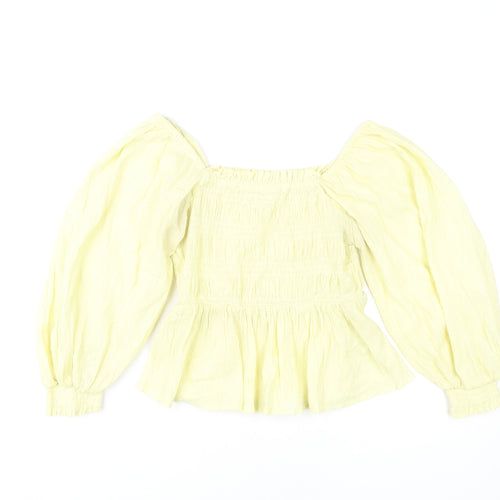 River Island Yellow Off-Shoulder Balloon Sleeve Top