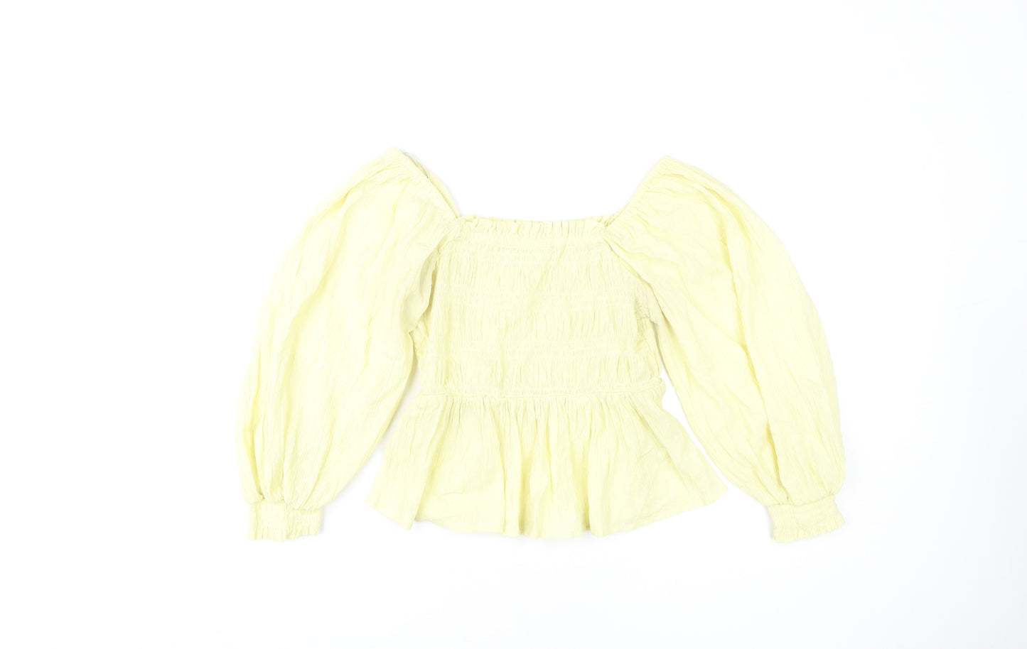 River Island Yellow Off-Shoulder Balloon Sleeve Top