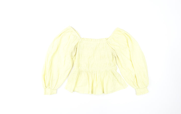 River Island Yellow Off-Shoulder Balloon Sleeve Top