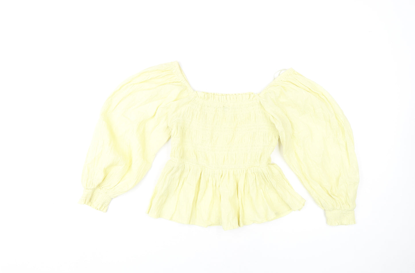 River Island Yellow Off-Shoulder Balloon Sleeve Top