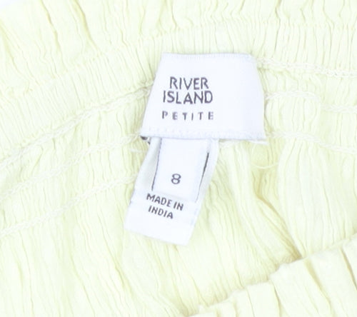 River Island Yellow Off-Shoulder Balloon Sleeve Top