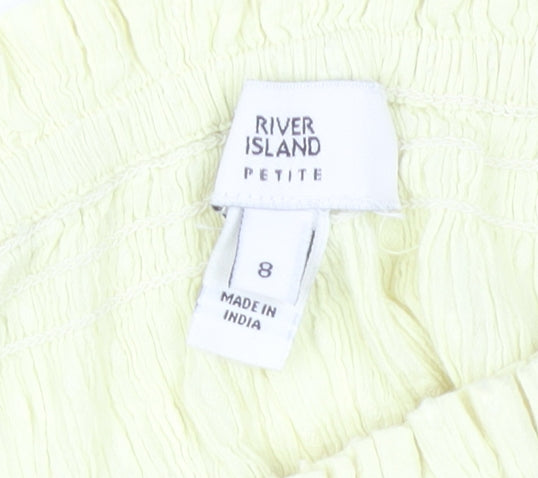 River Island Yellow Off-Shoulder Balloon Sleeve Top