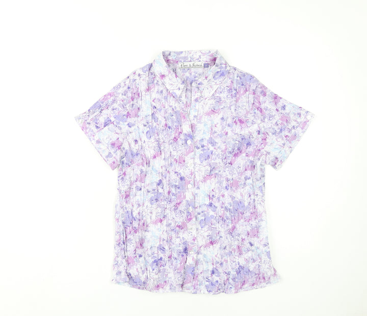 Pure & Natural Women's Multicoloured Floral Button-Up Size 12