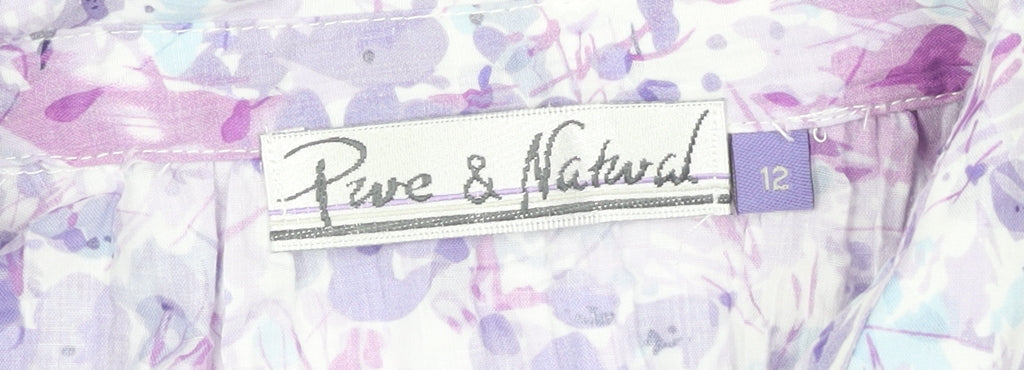 Pure & Natural Women's Multicoloured Floral Button-Up Size 12