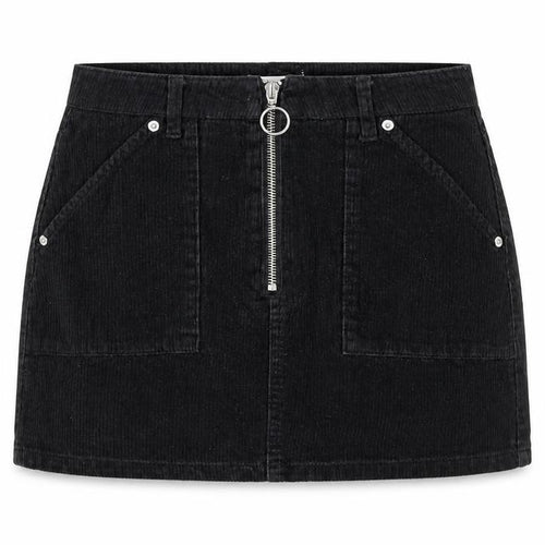 Topshop Petite Black Corduroy A-Line Skirt, Size 6