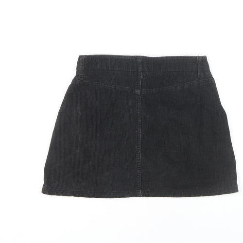 Topshop Petite Black Corduroy A-Line Skirt, Size 6